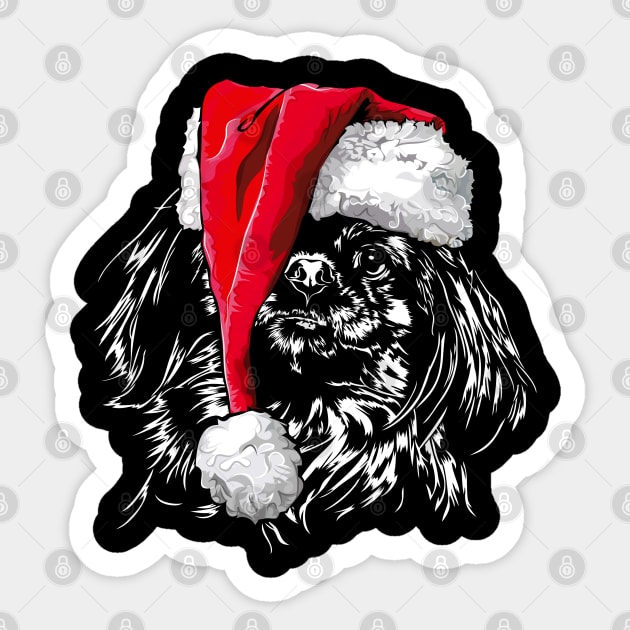 Funny Pekingese Santa Christmas dog mom Sticker by wilsigns